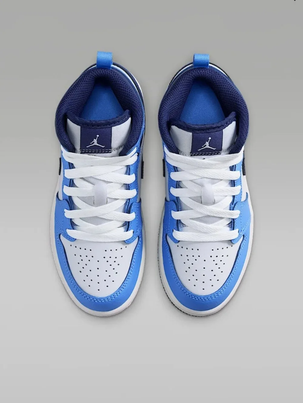 Bling Blue Jordan 1 Mid Sneakers Custom With Clear Swarovski Crystals Girls Nike